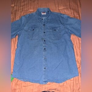 Wrangler Blue Casual Button Down Shirt